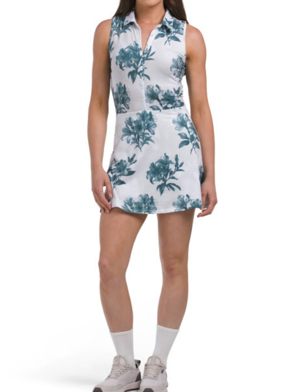 TravisMathew The Breaker Dress Cream Green Floral Size Small & Medium NWT Golf